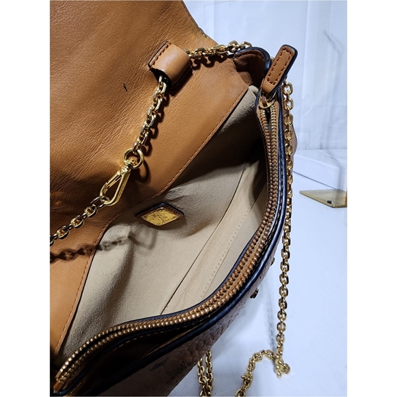 MCM Visetos Millie Crossbody Bag Brown - Picture 13 of 13